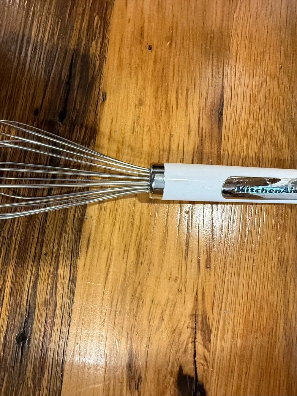 KitchenAid White Stainless Steel Balloon Whisk with Logo